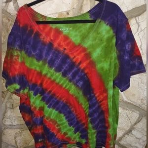Women's Plus Size Tie Dye V-Neck T-shirt